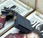 Mini Dior Lady Small Wallet Blue Patent S0178 Size 11x8.5x3 cm - 6