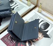 Mini Dior Lady Small Wallet Blue Patent S0178 Size 11x8.5x3 cm - 5