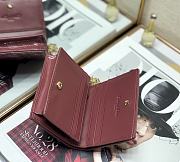 Mini Dior Lady Small Wallet Pink Patent S0178 Size 11x8.5x3 cm - 5