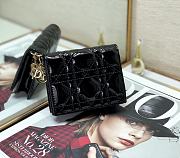 Mini Dior Lady Small Wallet Black Patent S0178 Size 11x8.5x3 cm - 1