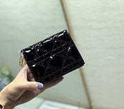 Mini Dior Lady Small Wallet Black Patent S0178 Size 11x8.5x3 cm - 6