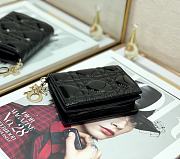 Mini Dior Lady Small Wallet Black Patent S0178 Size 11x8.5x3 cm - 3