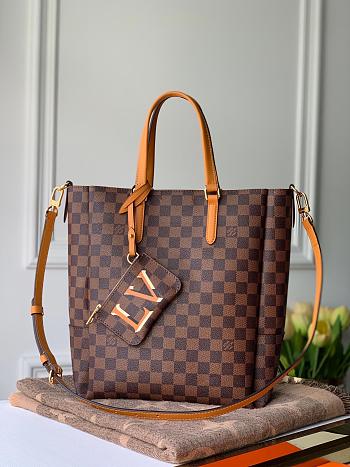 Louis Vuitton Belmont MM Brown Damier Ebene Handbags N60294 Size 28x32x14cm
