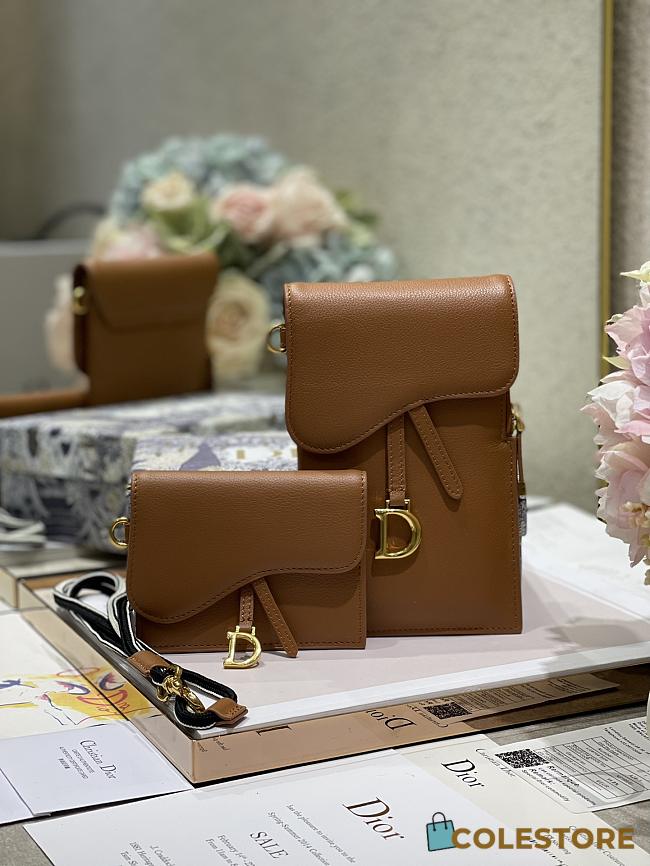 Dior Vertical Saddle Pouch In Brown S5641  - 1