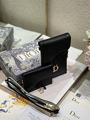 Dior Vertical Saddle Pouch In Black S5641 18.5x12x7.5cm & 12x7.5cm - 3