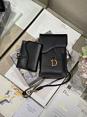 Dior Vertical Saddle Pouch In Black S5641 18.5x12x7.5cm & 12x7.5cm - 5