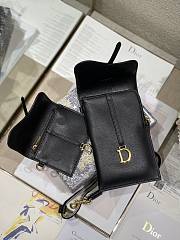 Dior Vertical Saddle Pouch In Black S5641 18.5x12x7.5cm & 12x7.5cm - 4
