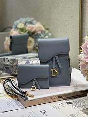 Dior Vertical Saddle Pouch In Blue S5641 18.5x12x7.5cm & 12x7.5cm - 1