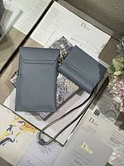 Dior Vertical Saddle Pouch In Blue S5641 18.5x12x7.5cm & 12x7.5cm - 2
