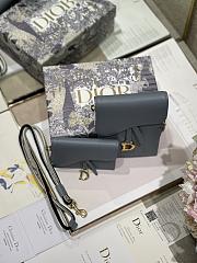 Dior Vertical Saddle Pouch In Blue S5641 18.5x12x7.5cm & 12x7.5cm - 4