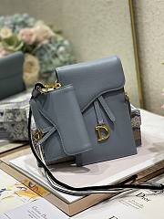 Dior Vertical Saddle Pouch In Blue S5641 18.5x12x7.5cm & 12x7.5cm - 5
