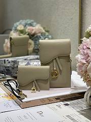 Dior Vertical Saddle Pouch In Creame S5641 18.5x12x7.5cm & 12x7.5cm - 1