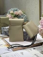 Dior Vertical Saddle Pouch In Creame S5641 18.5x12x7.5cm & 12x7.5cm - 2