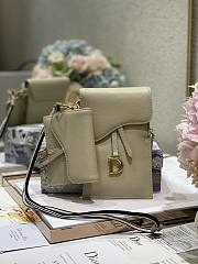 Dior Vertical Saddle Pouch In Creame S5641 18.5x12x7.5cm & 12x7.5cm - 5
