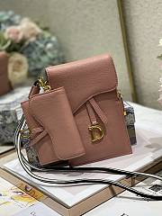 Dior Vertical Saddle Pouch In Pink S5641 18.5x12x7.5cm & 12x7.5cm - 2