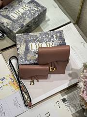 Dior Vertical Saddle Pouch In Pink S5641 18.5x12x7.5cm & 12x7.5cm - 6