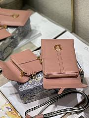 Dior Vertical Saddle Pouch In Pink S5641 18.5x12x7.5cm & 12x7.5cm - 4