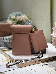 Dior Vertical Saddle Pouch In Pink S5641 18.5x12x7.5cm & 12x7.5cm - 3