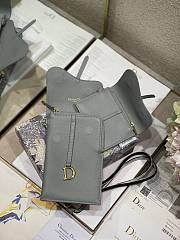 Dior Vertical Saddle Pouch In Grey S5641 18.5x12x7.5cm & 12x7.5cm - 2