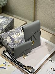 Dior Vertical Saddle Pouch In Grey S5641 18.5x12x7.5cm & 12x7.5cm - 4