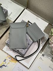 Dior Vertical Saddle Pouch In Grey S5641 18.5x12x7.5cm & 12x7.5cm - 5