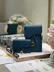 Dior Vertical Saddle Pouch In Navy Blue S5641 18.5x12x7.5cm & 12x7.5cm - 1