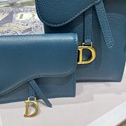 Dior Vertical Saddle Pouch In Navy Blue S5641 18.5x12x7.5cm & 12x7.5cm - 2
