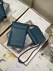 Dior Vertical Saddle Pouch In Navy Blue S5641 18.5x12x7.5cm & 12x7.5cm - 5