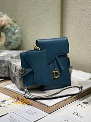 Dior Vertical Saddle Pouch In Navy Blue S5641 18.5x12x7.5cm & 12x7.5cm - 6