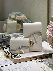 Dior Vertical Saddle Pouch In White S5641 18.5x12x7.5cm & 12x7.5cm - 1