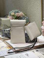 Dior Vertical Saddle Pouch In White S5641 18.5x12x7.5cm & 12x7.5cm - 6