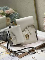 Dior Vertical Saddle Pouch In White S5641 18.5x12x7.5cm & 12x7.5cm - 5
