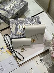 Dior Vertical Saddle Pouch In White S5641 18.5x12x7.5cm & 12x7.5cm - 4