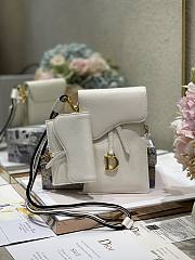 Dior Vertical Saddle Pouch In White S5641 18.5x12x7.5cm & 12x7.5cm - 3