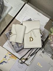 Dior Vertical Saddle Pouch In White S5641 18.5x12x7.5cm & 12x7.5cm - 2