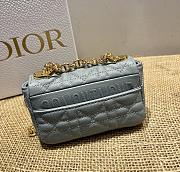 Small Dior Caro Bag Cloud Blue Cannage Calfskin M9241 Size 14x8x4cm - 6