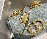 Small Dior Caro Bag Cloud Blue Cannage Calfskin M9241 Size 14x8x4cm - 5