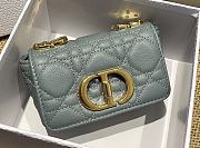 Small Dior Caro Bag Cloud Blue Cannage Calfskin M9241 Size 14x8x4cm - 4