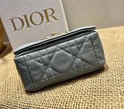 Small Dior Caro Bag Cloud Blue Cannage Calfskin M9241 Size 14x8x4cm - 3