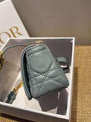 Small Dior Caro Bag Cloud Blue Cannage Calfskin M9241 Size 14x8x4cm - 2