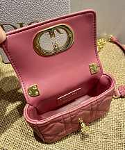 Small Dior Caro Bag Cloud Light Pink Gradient Cannage Calfskin M9241 Size 14x8x4cm - 6