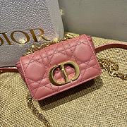 Small Dior Caro Bag Cloud Light Pink Gradient Cannage Calfskin M9241 Size 14x8x4cm - 5