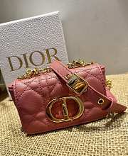 Small Dior Caro Bag Cloud Light Pink Gradient Cannage Calfskin M9241 Size 14x8x4cm - 3
