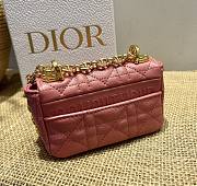 Small Dior Caro Bag Cloud Light Pink Gradient Cannage Calfskin M9241 Size 14x8x4cm - 2