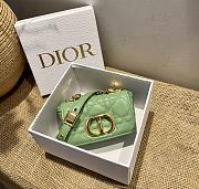 Small Dior Caro Bag Cloud Green Gradient Cannage Calfskin M9241 Size 14x8x4cm - 1