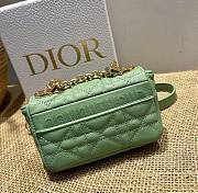 Small Dior Caro Bag Cloud Green Gradient Cannage Calfskin M9241 Size 14x8x4cm - 3