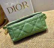 Small Dior Caro Bag Cloud Green Gradient Cannage Calfskin M9241 Size 14x8x4cm - 4