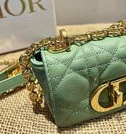 Small Dior Caro Bag Cloud Green Gradient Cannage Calfskin M9241 Size 14x8x4cm - 5