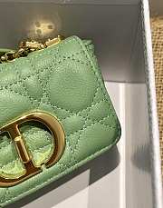 Small Dior Caro Bag Cloud Green Gradient Cannage Calfskin M9241 Size 14x8x4cm - 6