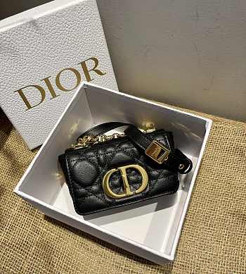Small Dior Caro Bag Cloud Black Gradient Cannage Calfskin M9241 Size 14x8x4cm